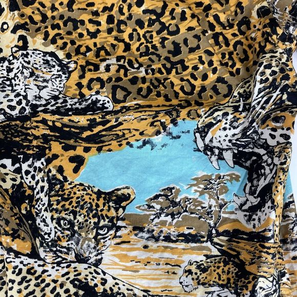 Stussy Shirt Men Small Short Sleeve Button Leopard Animal Print - Picture 14 of 16